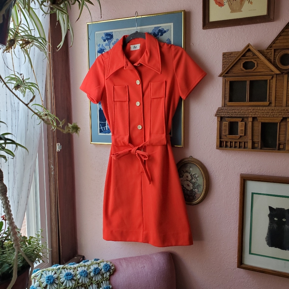 Vintage Style Red Midi Dress